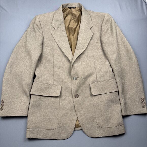 Vintage Levi Panatela Sportswear Men's Size 38S Heathered Brown Suit Coat Jacket - Picture 1 of 15